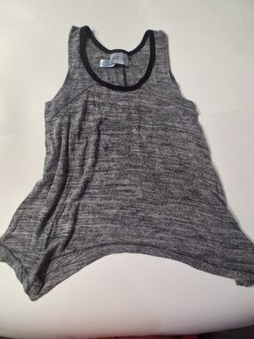 Just Be Gray Marled Sleeveless Tank Top High Low Hem Size Small